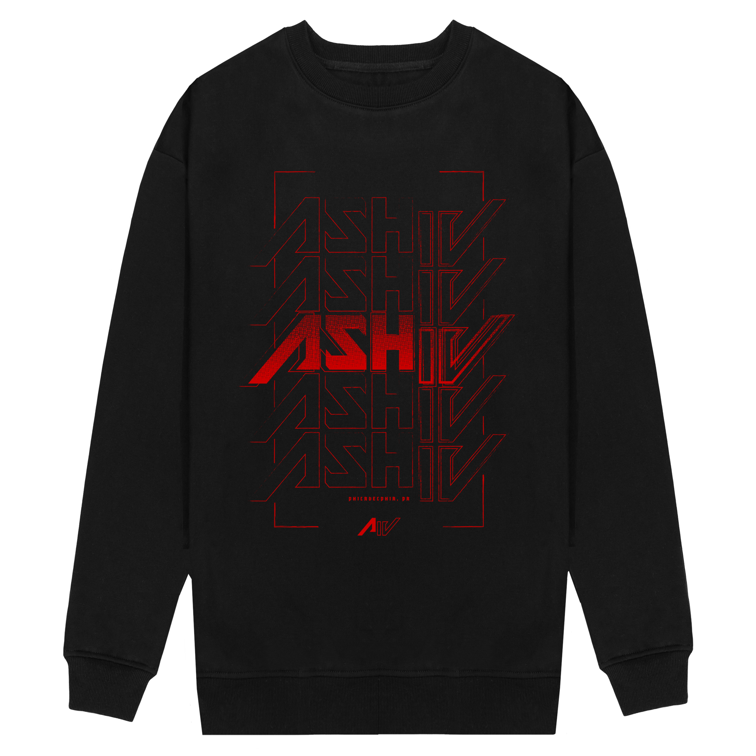 Stacked Statement Crewneck Sweatshirt - Red