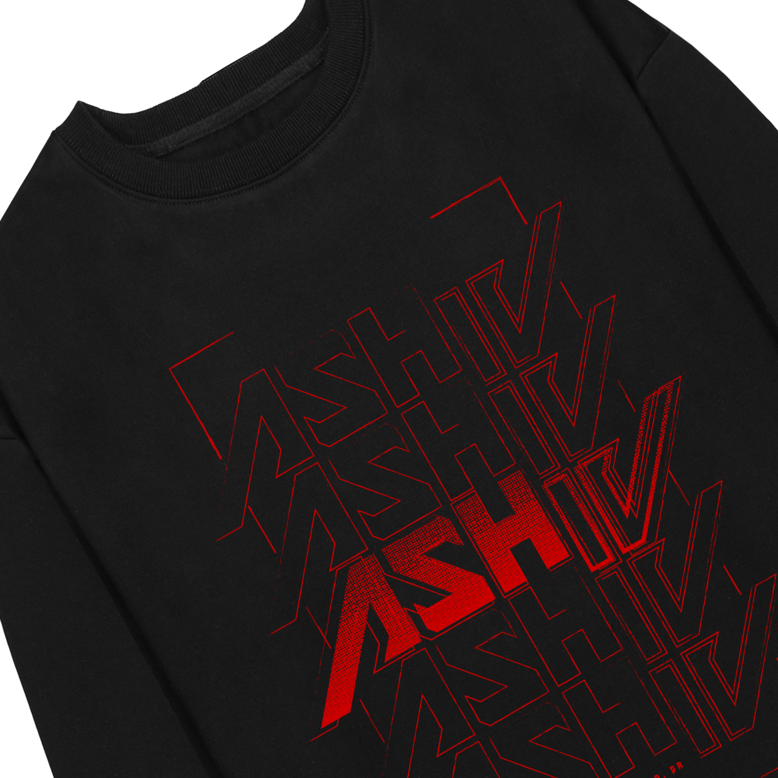 Stacked Statement Crewneck Sweatshirt - Red